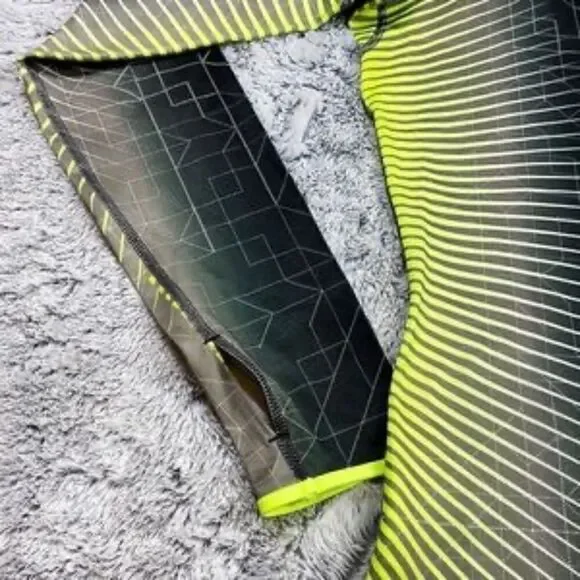 NIKE Pro Dri-FIT Black and Neon Yellow Half Zip Pullover Training Top - Picture 5 of 7